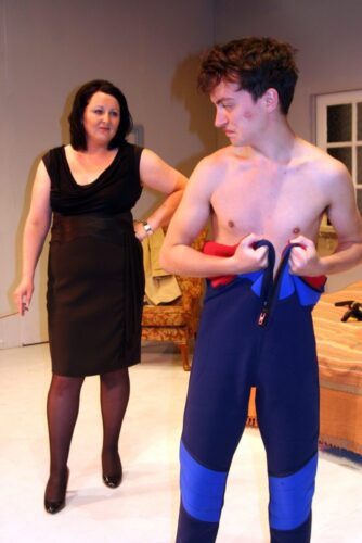 "Are you trying to seduce me Mrs Robinson" Karen Thompson as Mrs Robinson and Wilson Smith as Benjamin Braddock