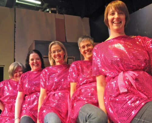 Val Brown as Betty, Becky Wilson as Sharon, Jane Douglas as Jackie, Pam Hayes as Pam and Nicola Woodier as Theresa.