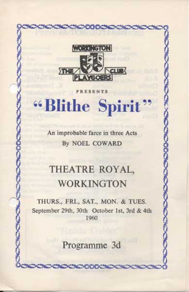 Blithe Spirit, one of the plays chosen for the Silver Jubilee Programme