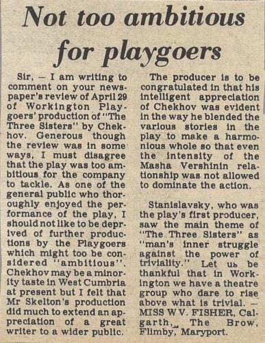 Reply To The Times And Star Critic By A Member Of The Audience