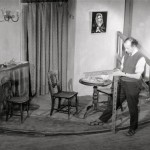 Because of the quick scene changes the Stage Crew built a revolving stage. Here is Ken Stockdale at work.