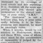 Letter to the Editor 19th December 1953 RE: Review of The Anatomist