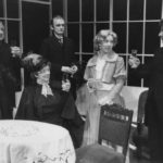 L/R Pauline Harkness (Aunt Hester), John Holmes (James Forsyte), Margaret Graham (Aunt Juley), Geoffrey Hall (Soames Forsyte), Grace Walker (Irene Forsyte) and Peter Inglis (Philip Bosinney)
