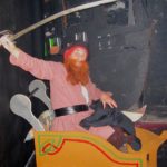 Ron practising wielding his sword