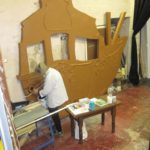 Amanda constructing and decorating the ship