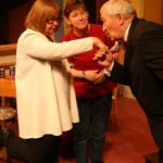 Derek Thompson as Manolo Costazuela takes a shine to Liz Chapman as Florence. Jenni Rushton as Olive looks on.