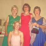 Standing: Marjorie Hool, Barbara Singleton and Olga Claxton with Jenni Rushton