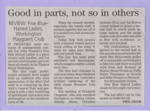 Review by Phil Cram, Times and Star