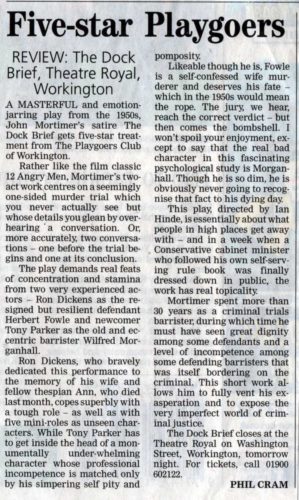 Review By Phil Cram For The Times And Star