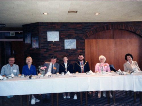 Top Table: L/R Michael Shipley, Grace Elliot, Geoff Hool, Mayor & Mayoress Of Workington Tony Cunningham (Mayor Of Workington), Marjorie Hool, Peggy Childs