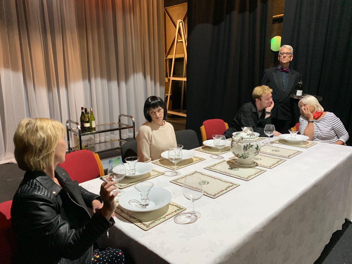 Cast of Dinner in rehearsal