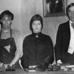 In a scene from “Hobson’s Choice” (left to right) Len Conaway, Ron Dickens, Barbara Singleton, Alan Harrison, Pat Sandwith and Muriel Monkhouse