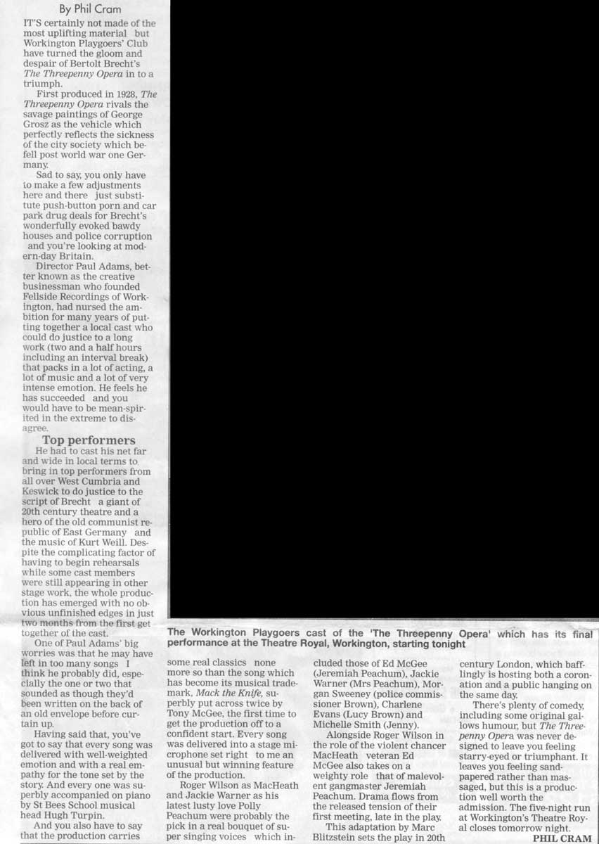 Times and Star Friday 28th May Review by Phil Cram
