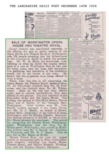 Theatre Royal Sold in 1926 to Graves Bros.o