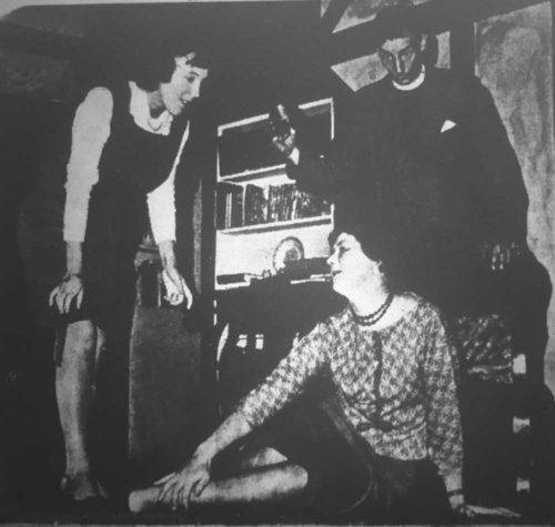 Another unfortunate accident as Mrs Toop (Irene Newton) hurts her ankle, to the consternation of Ida (Marjorie Bell) and the Vicar (Ron Dickens)