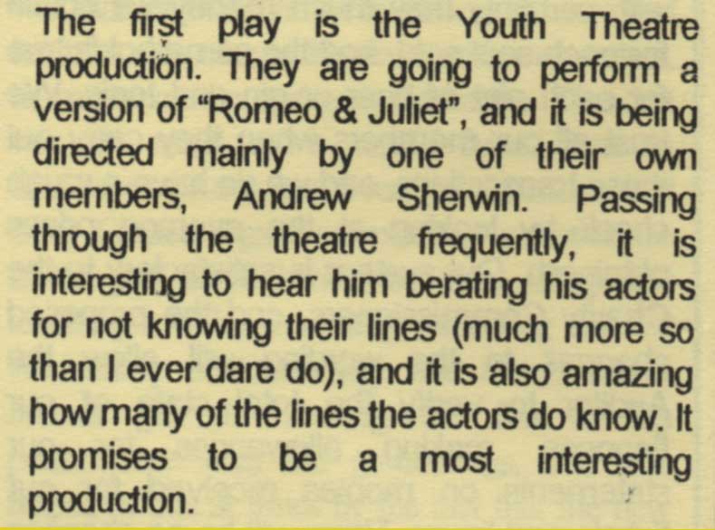 THE PROMPTER August 1997 - Comment by Geoff Hool