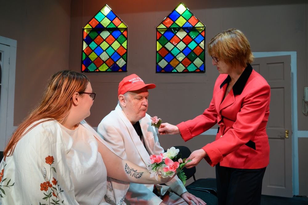 THE PAYBACK - Bev (Rebecca Stringer), Stan (Geoffrey Hall) and Sandy (Ruth Hellen)
